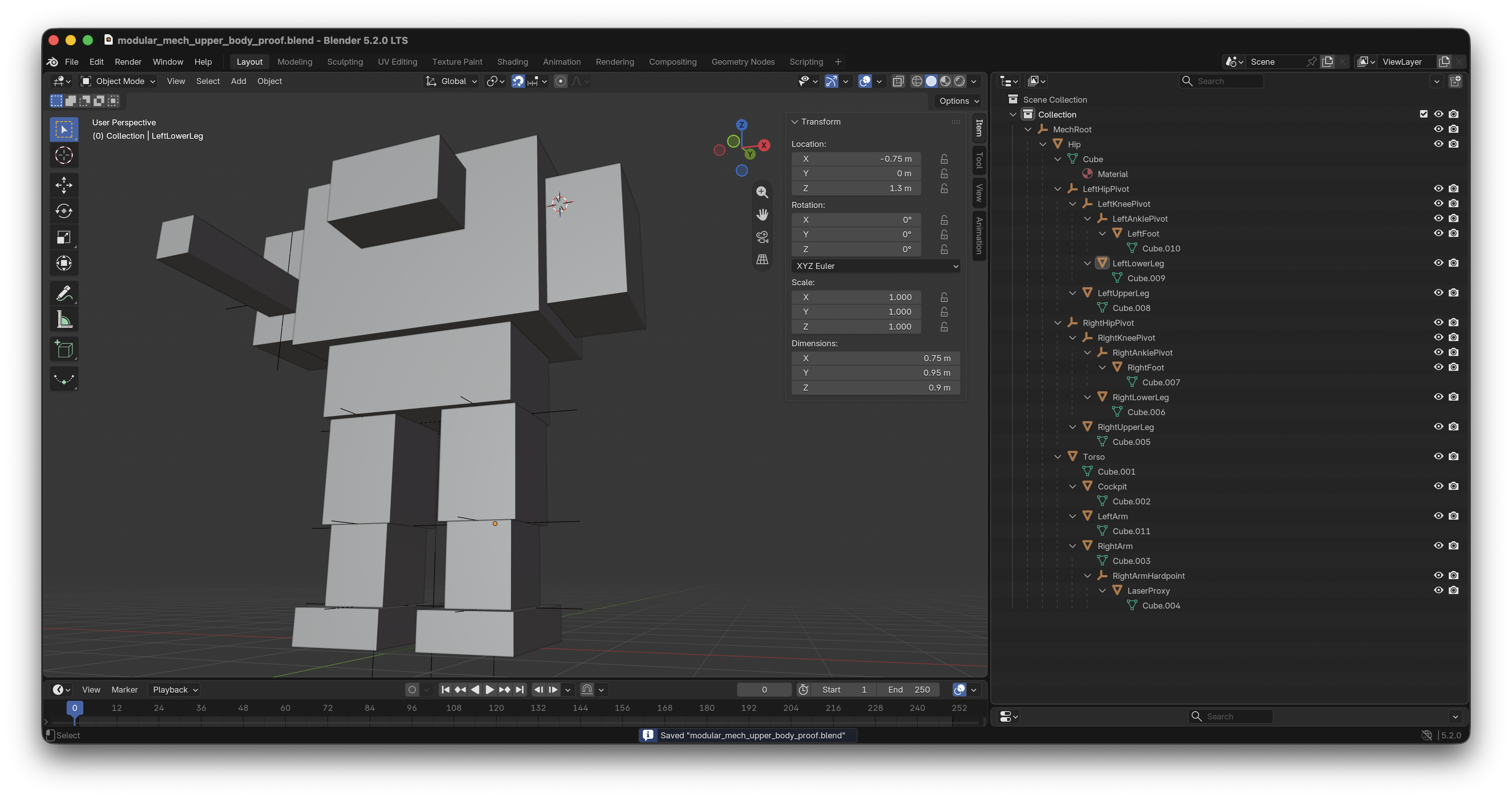 A 3D Blender project of a robotic looking model A 3D Blender project of a robotic looking model
